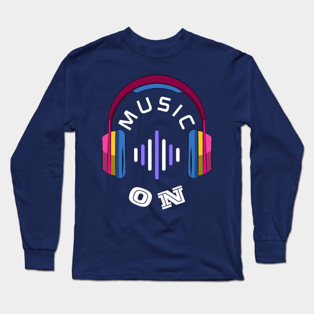 Music on Long Sleeve T-Shirt by PARABDI